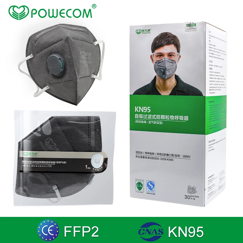 

POWECOM Kn95mask с клапаном респиратор Ffp2mask Анти-пыль муфельной маска для лица многоразовых 6-Слои фильтр Mascarillas fpp2 маска на рот маски от вирусов мас...