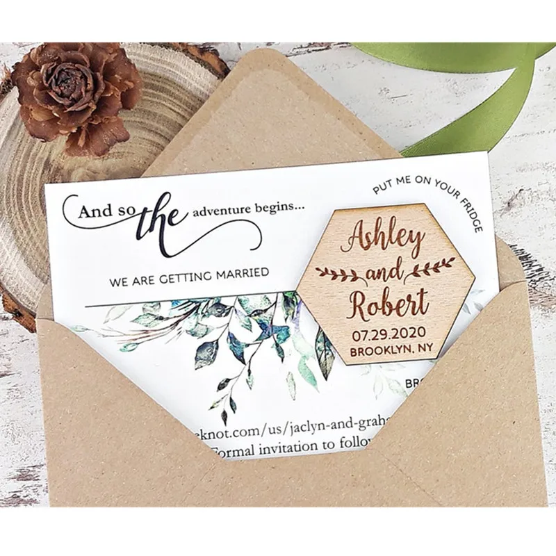 Магнит для сохранения даты деревянные подарочные магниты свадьбы на заказ