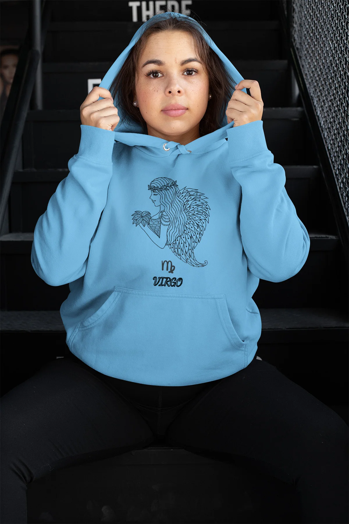 Женская синяя Толстовка с капюшоном Angemiel Wear Mr Virgo|Женские толстовки и свитшоты| |