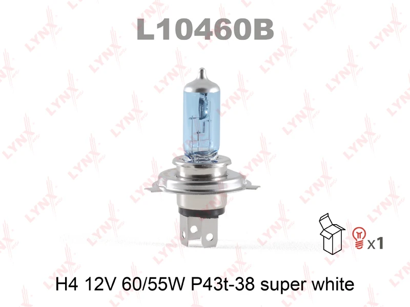 Bulb halogen h4 12V 60/55W lynxauto (Super White) l10460b 1 PCs | Автомобили и мотоциклы