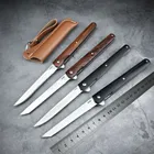 Карманная маленькая ручка, складной нож, подшипниковая шариковая система, деревянная ручка, высокопрочный Тактический самоспасательный инструмент ножи для защиты