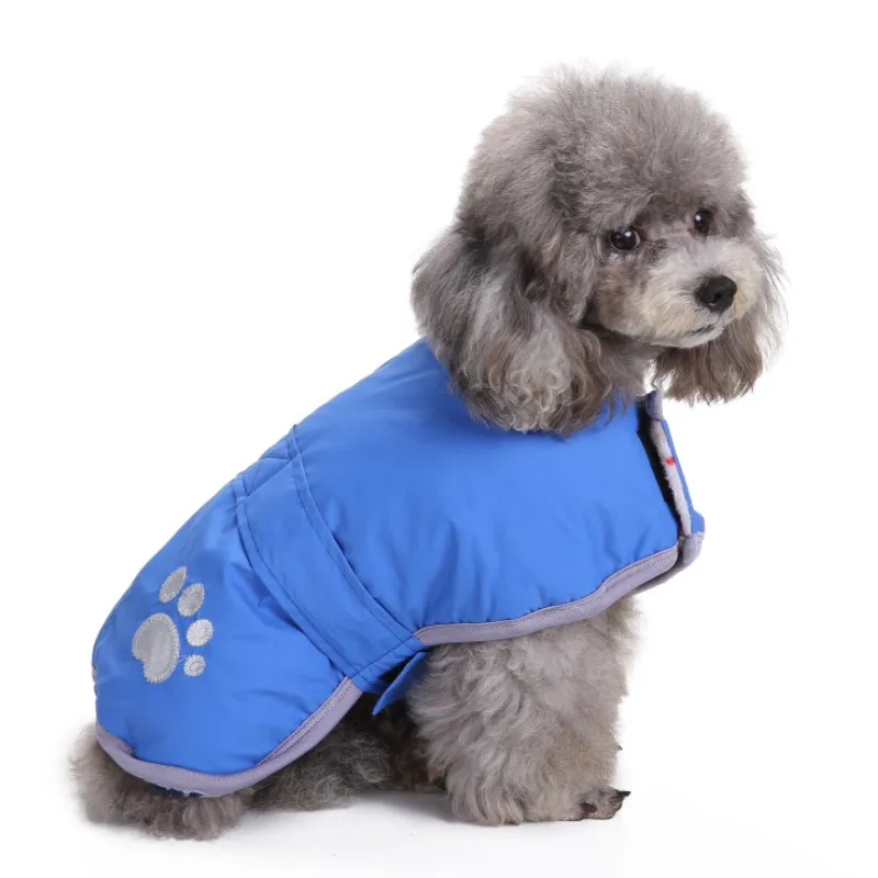 

Winter Warm Pets Clothing Dogs Cats Reflective Clothes Solid Color Double Thicken Pet Coat Vest Clothes For Small Medium Dogs
