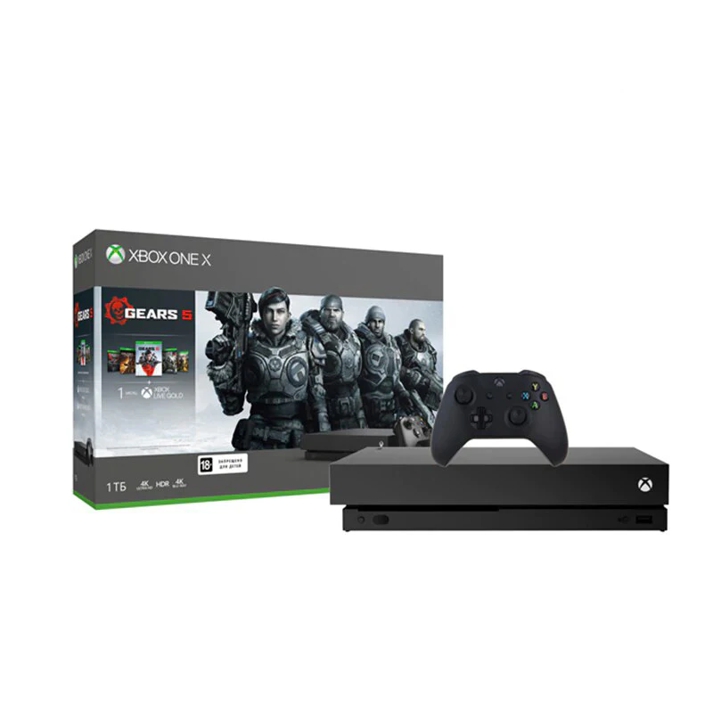 Игровая консоль Xbox One X с 1 ТБ памяти и играми Gears 5 + Ultimate издание of War 2 3 4|Игровые