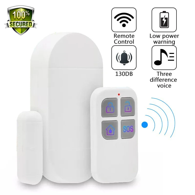 

Smart Home Wireless Door and Window Open/Closed Alert Notification Security Burglar Alarm Sensor With Remote Control Detectors