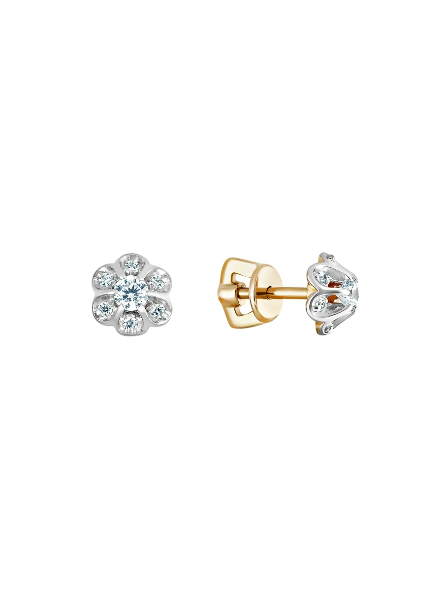 Серьги &quotЦветочек&quot SamoroDki Jewelry с натуральным агатом кор. рубином Гт. сапфиром
