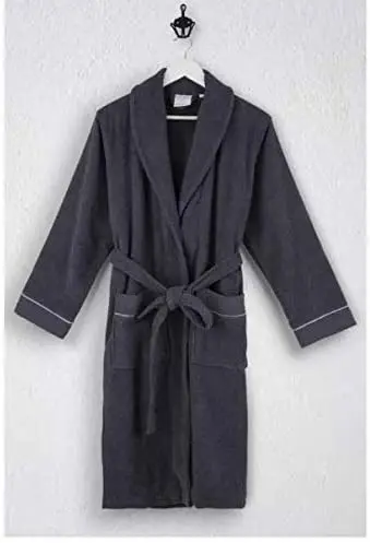 Банный халат Irya Roya из хлопка антрацитовый L * XL|Банные полотенца| |