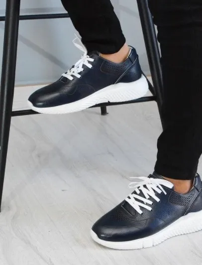 

Genuine Leather Casual Black Men 'S Shoes Navy Blue Elegant Style Fashion Casual shoes man shoes Casual genuine leather shoes