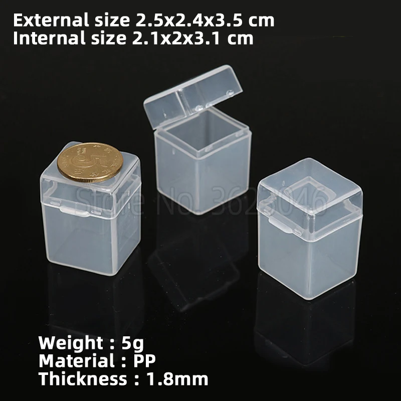 

10 pieces Square Bucket Tool Case Parts Accessory Organize Storage Screw Sample Transparent Box Z2035