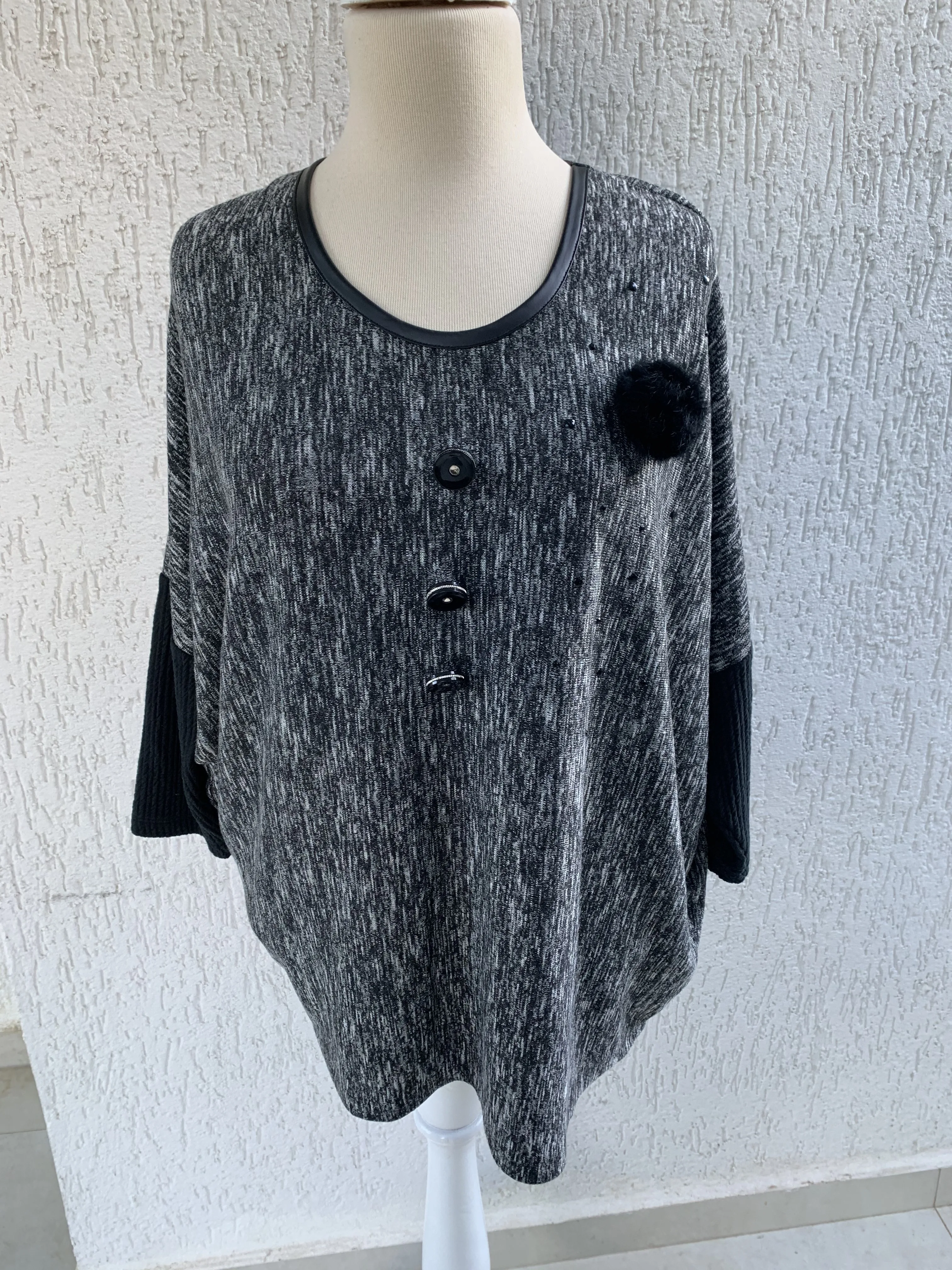 

DOLCEBELLA MOULINE KNITWEAR BLOUSE