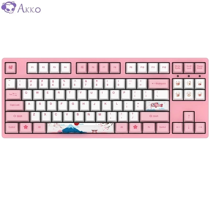 

Проводная Механическая клавиатура Akko 3108v2 с Сакурой из Токио, милая розовая офисная игровая клавиатура для девочек, 87, 108 клавиш
