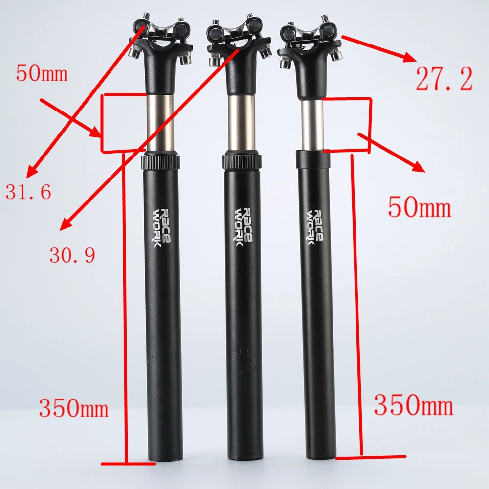 RACEWORKS-черная подвеска сиденья 27 2/30 9/31 6x350 мм подседельный штырь | Спорт и