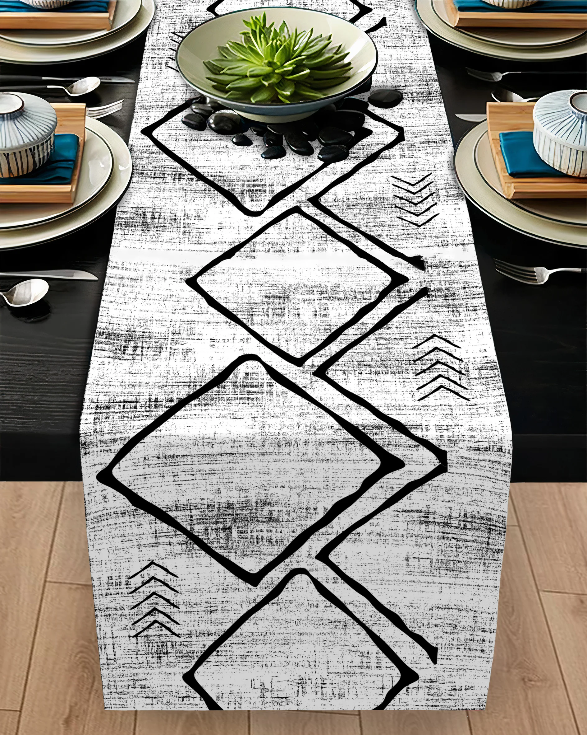 

Runner cover table Living Room Kitchen grey geometric shape patterned micro fabric cover runner pattern Free Shipping