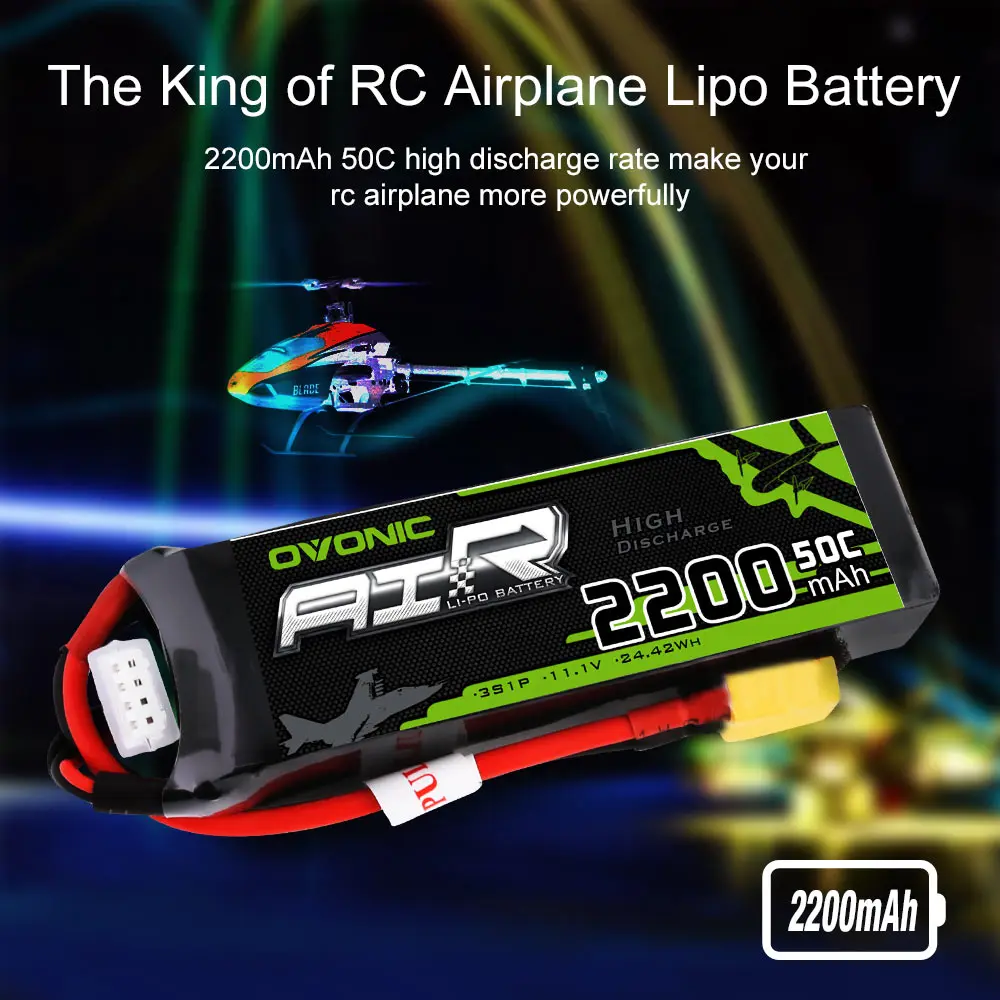 2 упаковки ovonic 3s 111 v 2200mah 50c lipo батарея с ра