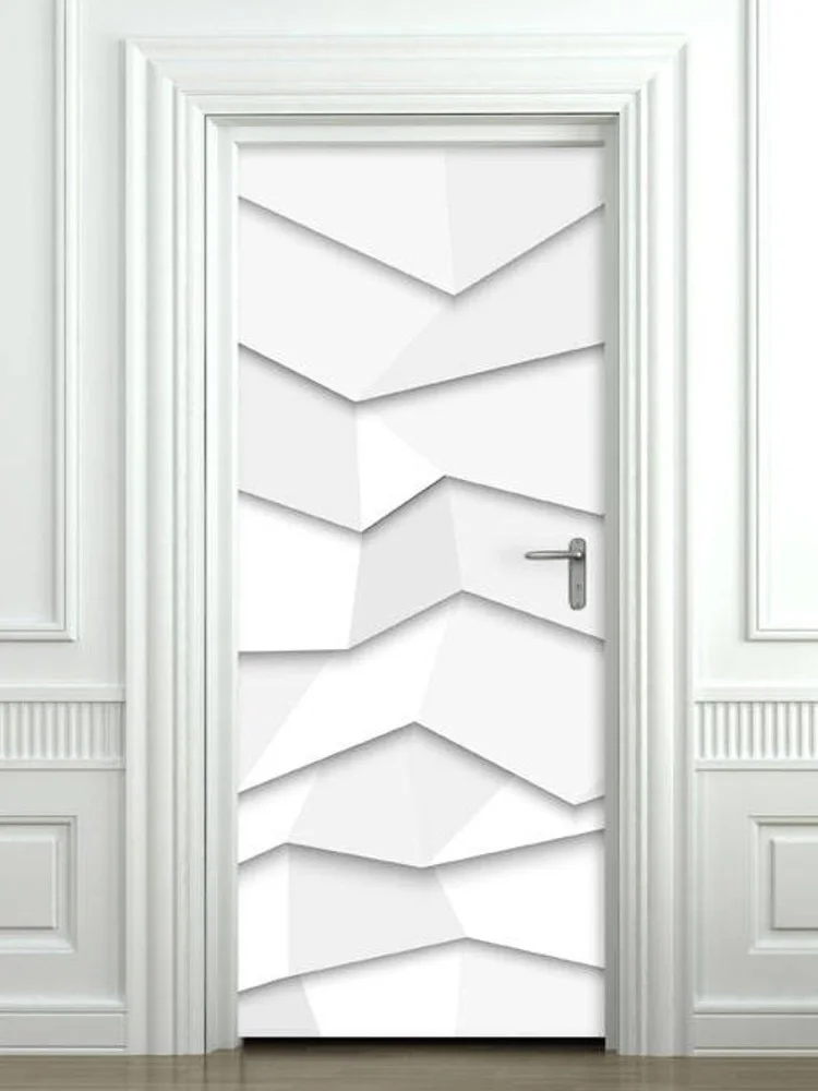 Креативная наклейка на дверь 3D белая Изогнутая Дверь Настенная Наклейка стену