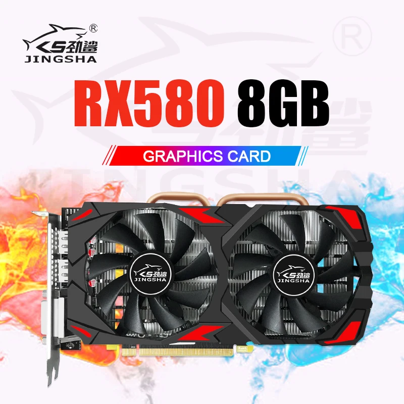 JINGSHA 100% новая видеокарта RX 580 8 Гб 256Bit GDDR5 графические карты AMD Radeon для майнинга |