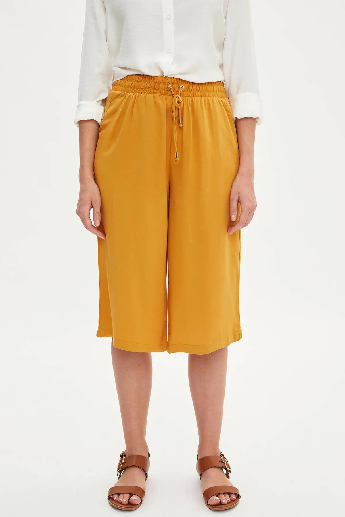 DeFacto осенние женские модные свободные брюки повседневные на шнуровке однотонные