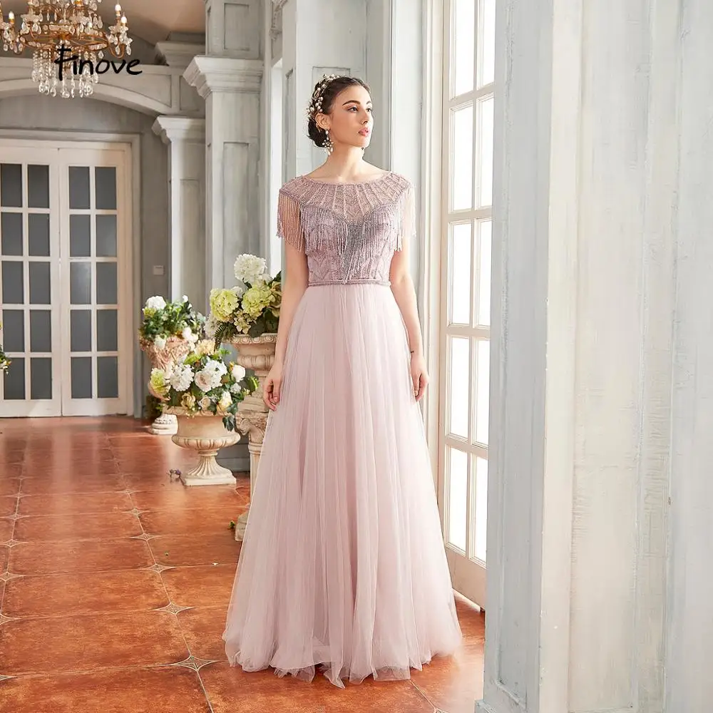 Женское платье с круглым вырезом кисточками и бисером | Свадьбы торжества