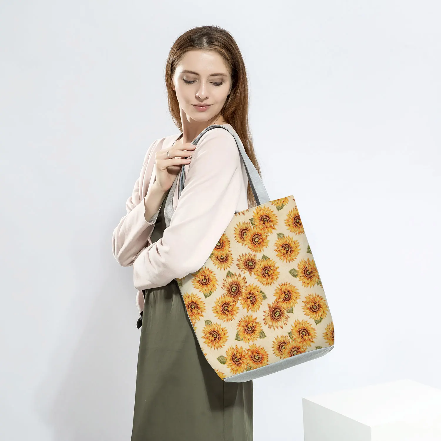 Многоразовые сумки-тоуты с принтом птиц и цветов продуктовая сумка на плечо