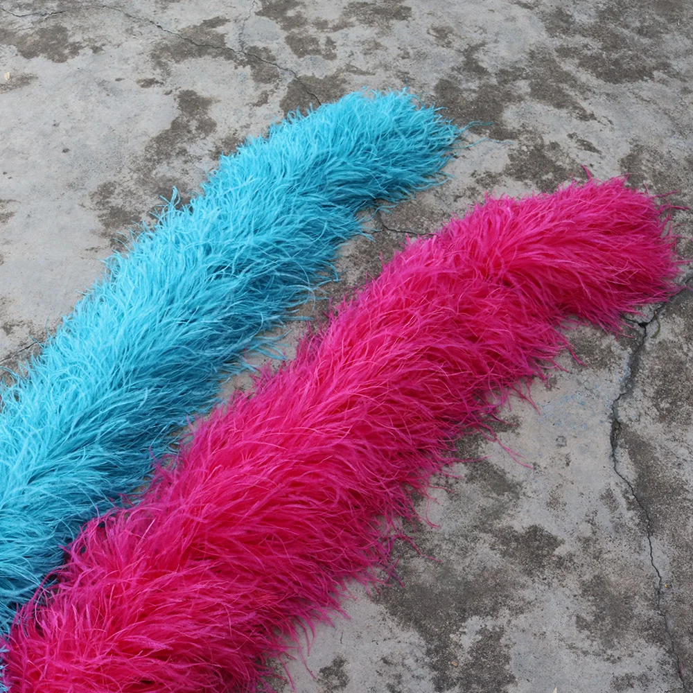

2Meters Natural Fluffy Ostrich Feather Boa Ostrich Plume Shawl Sarcf for Wedding Party Skirt Decoration Support Customization