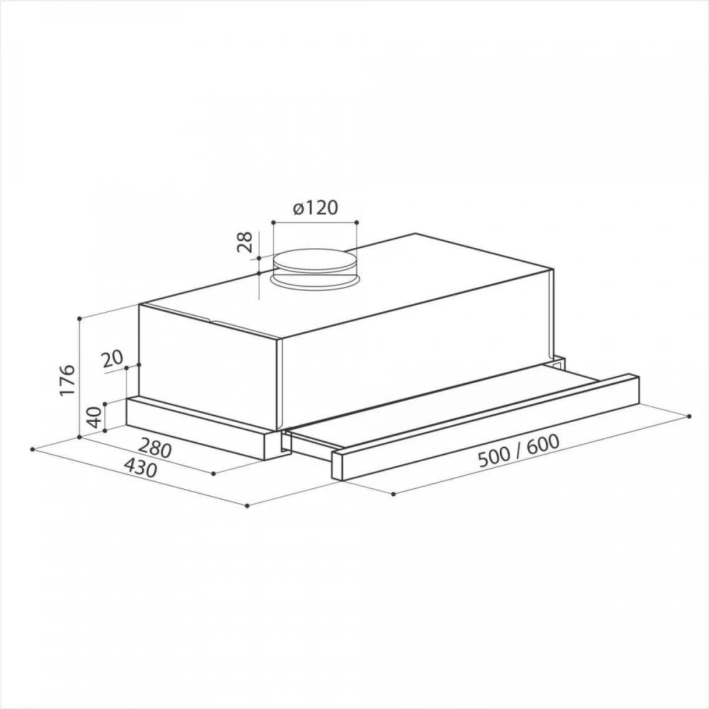Вытяжка кухонная Lex HUBBLE G 2M 600 BLACK | Бытовая техника