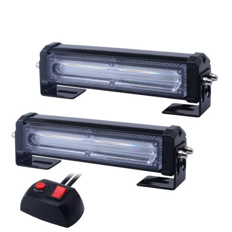 2шт стробоскоп маяк сигнал безопасности белый для автомобилей спецтехники