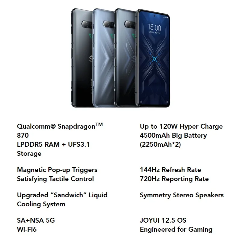global version black shark 4 128gb 256gb free global shipping