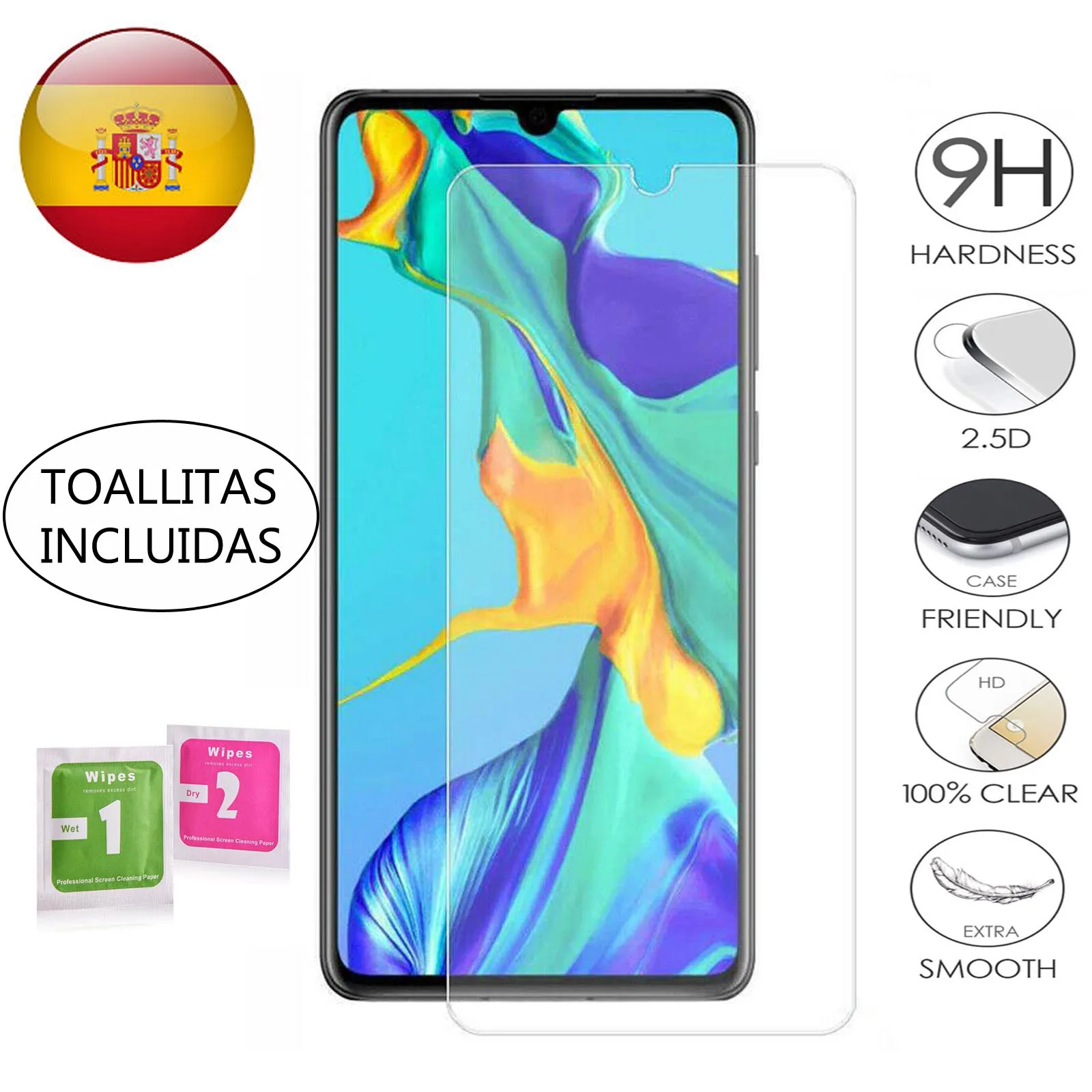 Закаленное стекло для защиты экрана Huawei P30 Lite 0 3 мм 9H 2.5D противоударное с защитой