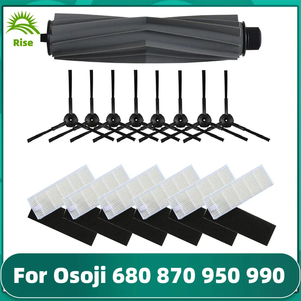 Roller Side Brush Filter Mop Cloth Replacement Parts Kit For Osoji 680 870 950 990 Robotic Vacuum Cleaner Accessories