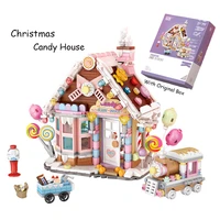 new loz mini christmas santa claus candy house bricks set moc music box with figure doll building block children kids toys gifts