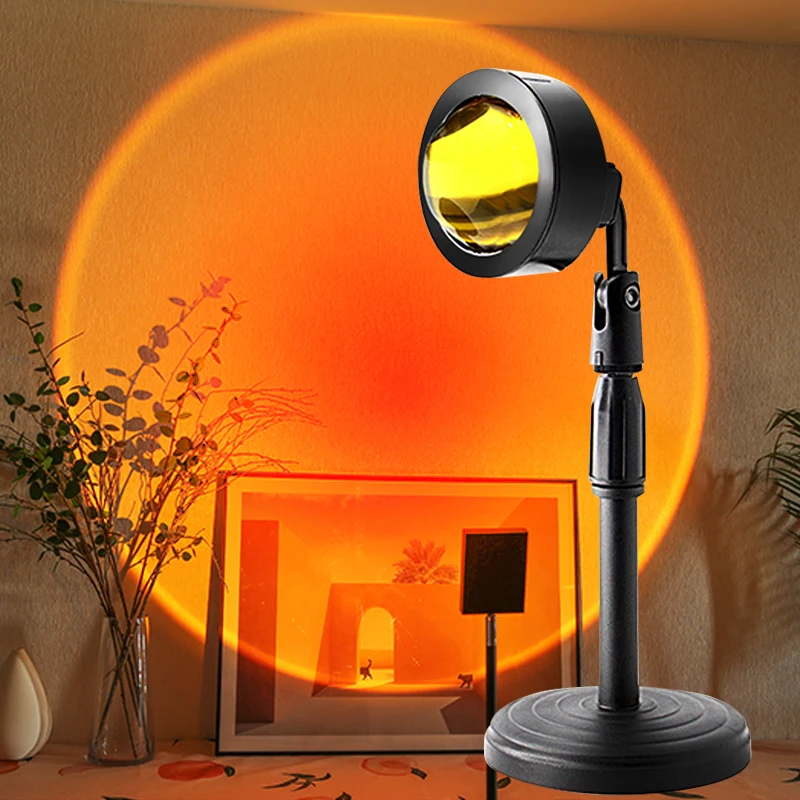 Светодиодсветильник Настольная лампа с USB закатом красный Радужный проектор