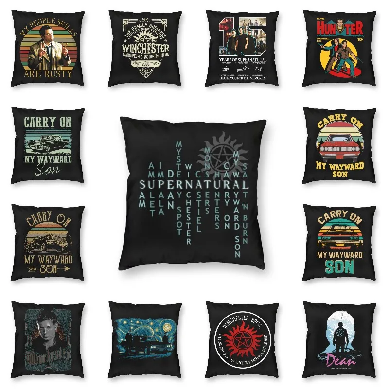 

Сверхъестественная наволочка с цитатами для ТВ-шоу охотника наволочка братья Винчестеры для дивана наволочка для гостиной искусственный чехол