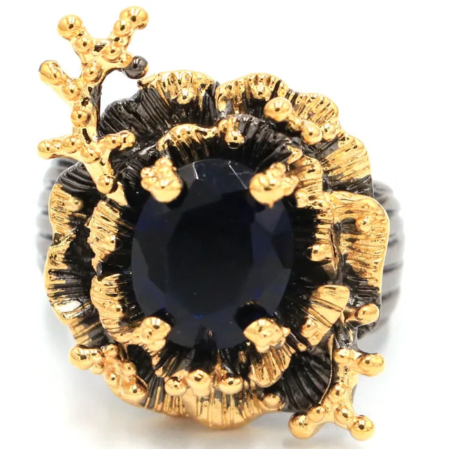 Кольца из серебра и золота 32x22 мм зеленый голубой топаз 18 4 г|silver ring|ring ringgarnet gold |