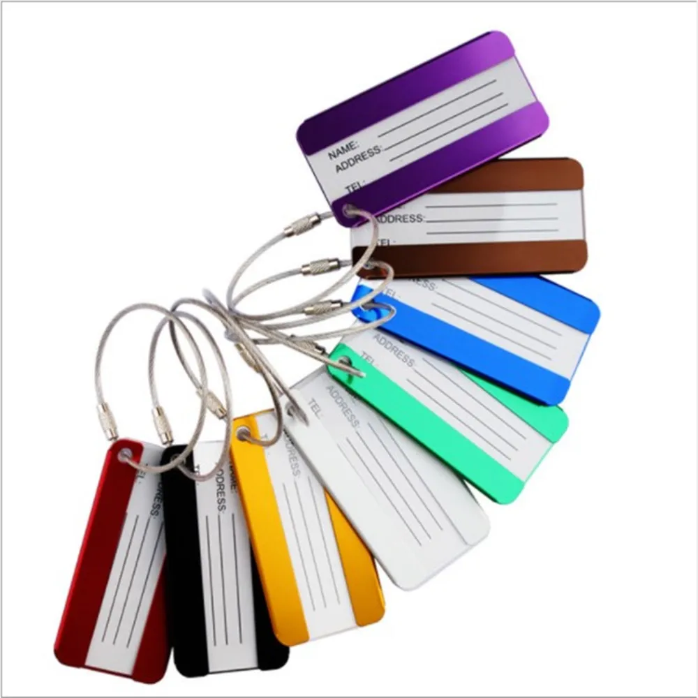 

Fashion Aluminium Luggage Tags Suitcase Label Name Address ID Bag Baggage Tag Travel Accessories Suitcase Tags