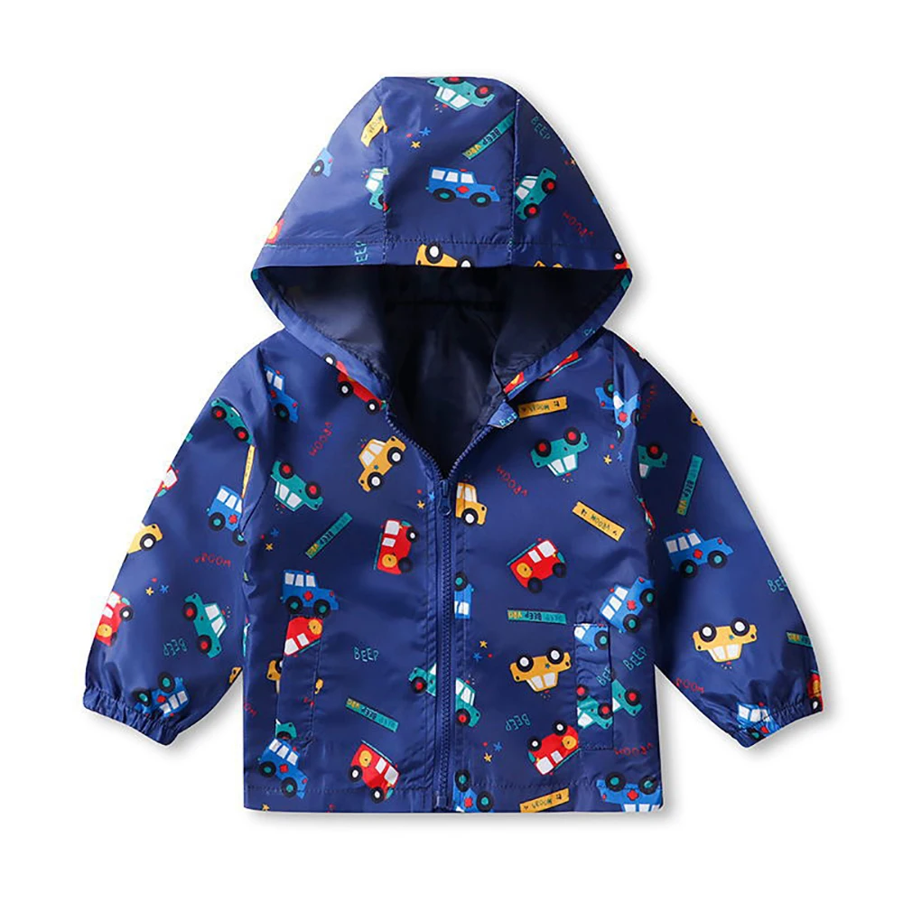 Girl Boy Long Sleeve Unicorn Hooded Jacket Cartoon Outwear Double Side Pockets Children's Clothing Hoodie with Zipper