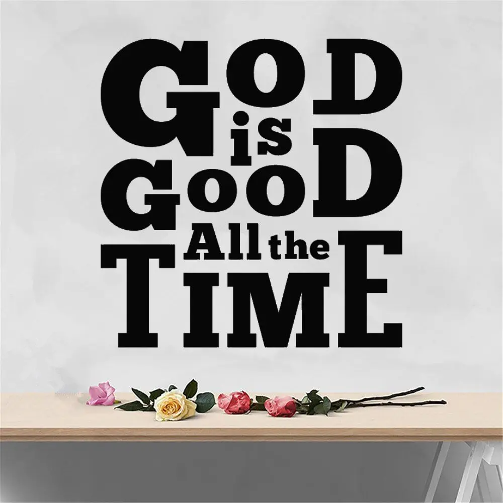 God Is Good Text Quote Wall Vinyl Art Word Sticker For Home Room And Hotel Decoration A001588|Наклейки на стену| |