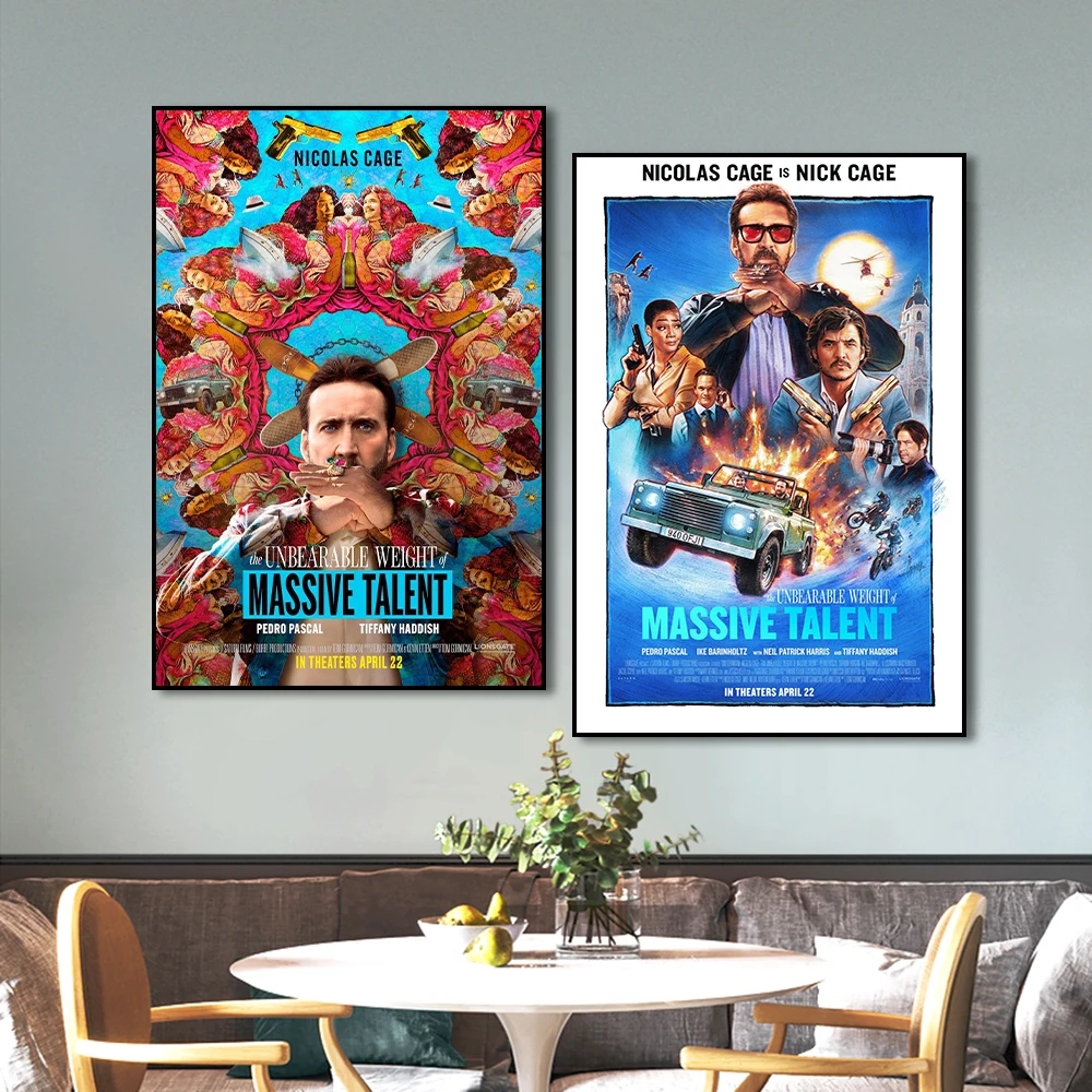 

The Unbearable Weight of Massive Talent 2022 New Movie Poster Prints Canvas Wall Art Painting Picture for Living Room Home Decor