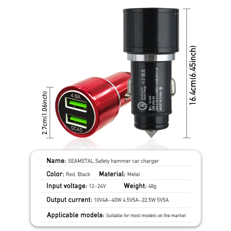 Автомобильное зарядное устройство USB Quick Charge 4 0 QC4.0 QC3.0 QC 4.8A PD 65 Вт | Автомобили и