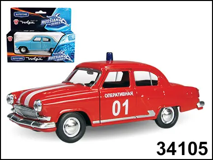 Машина AUTOTIME &quotГАЗ-21 Волга. Пожарная&quot 1:43 34105 |
