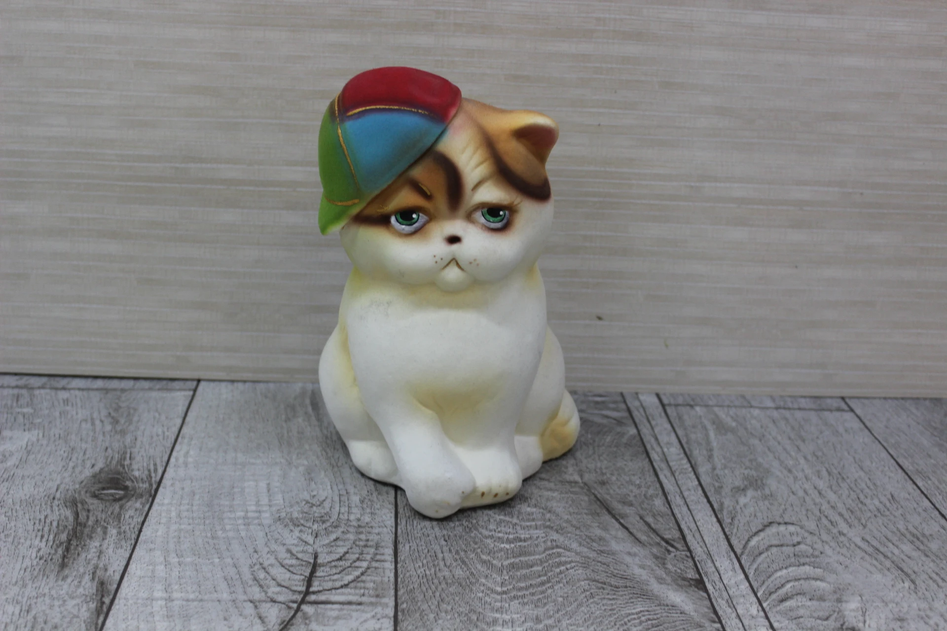 Копилка для денег керамическая Кот покрытие флок Высота 23см размер основания