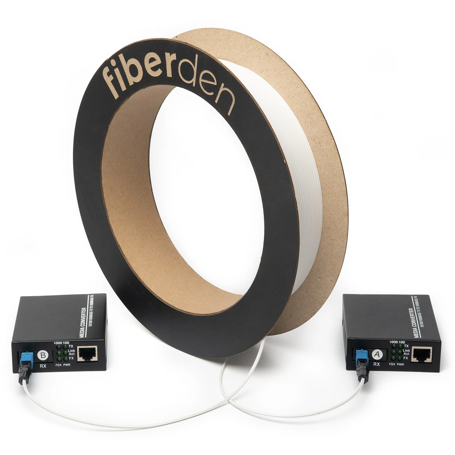 Комплект удлинителей Ethernet (100 Мбит/с) с оптоволоконным кабелем увеличивает