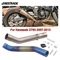 mid link pipe for kawasaki z750 2007 2013 slip on motorcycle exhaust middle connector tube escape 51mm stainless steel