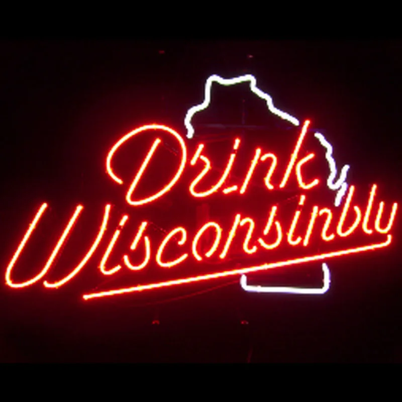 

Неоновые вывески для напитков Wisconsinbly, пивной бар, бутон, светильник, домашний декор ручной работы, значок светильник, дисплей, стена для окон...