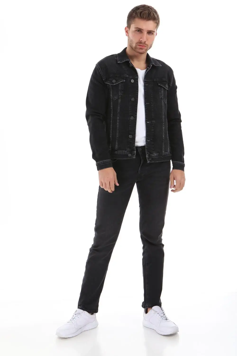 

16872 HW JEANS BLACK VINTAGE DENIM JACKET TURKISH QUALITY MEN'S 2020 STYLE SLIM FIT %90 COTTON REAL EUROPEAN SIZE HOMME MAN