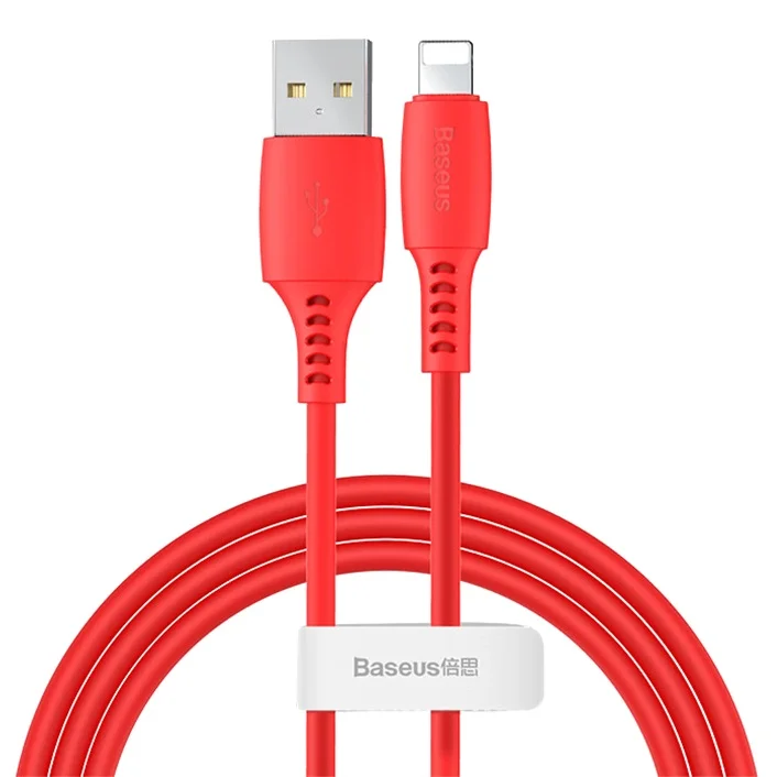 Кабель Baseus Colourful Cable USB - Lightning 2.4A 1.2м Красный | Компьютеры и офис