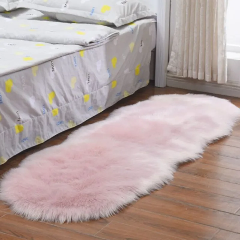 

Sheepskin Chair Cover Seat Pad Soft Carpet Hairy Plain Skin Fur Plain Fluffy Area Rugs Bedroom Faux carpet Mat Muzzi 002 4sizes