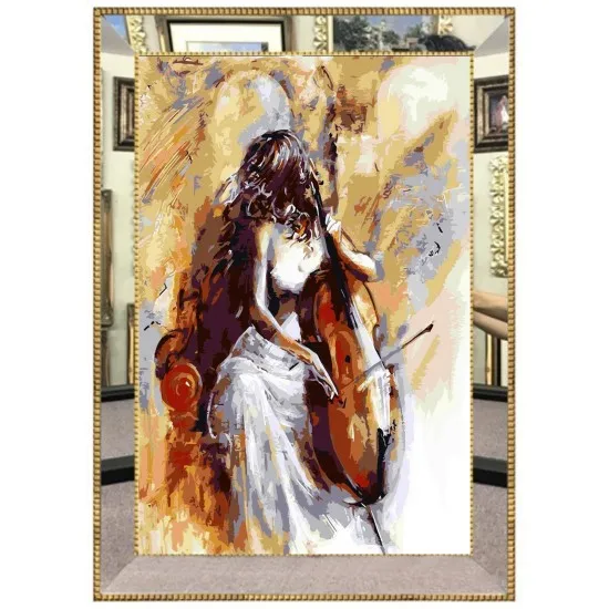 

Digital 3D Mirror Framed Luxury Glass Table 45 * 60 cm
