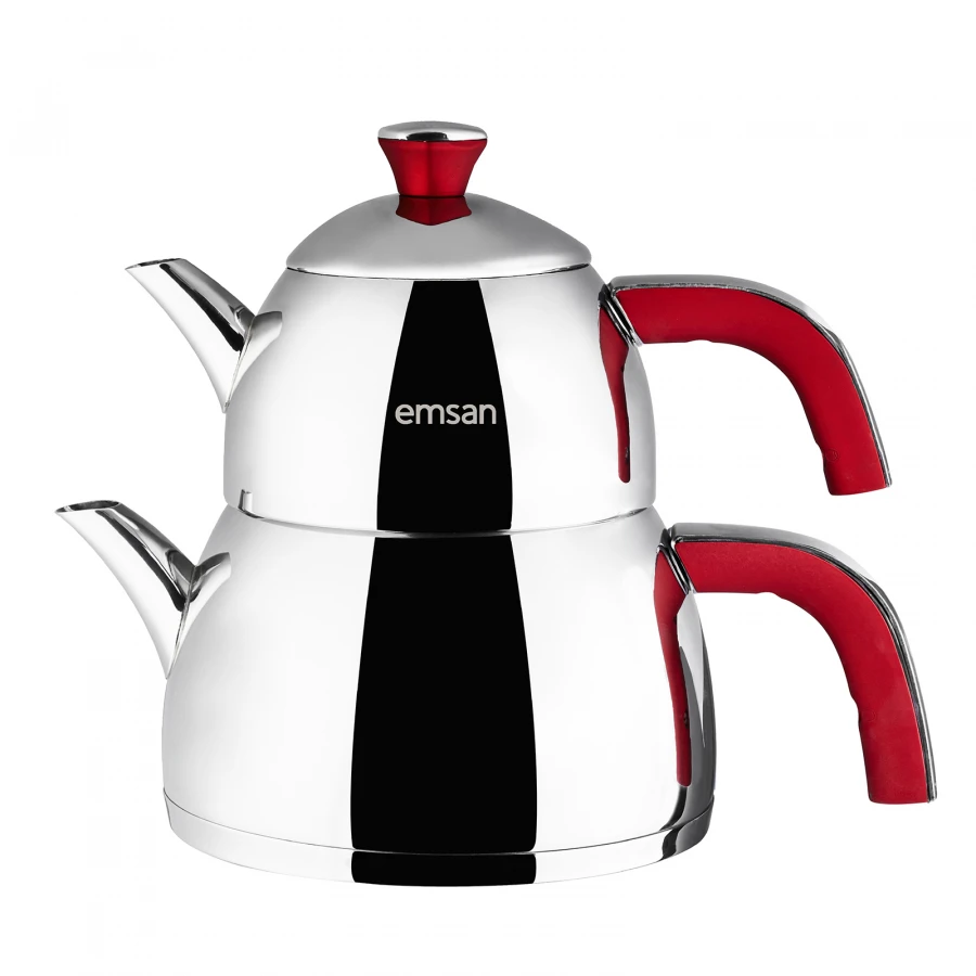 

Emsan Yudum Soft Red Teapot Set Tea infuser