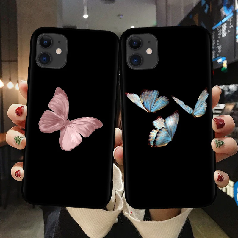 Чехол накладка для iPhone XR X XS Max 6 6S 7 8 Plus 11 11Pro из ТПУ с бабочками в