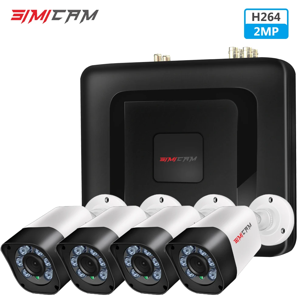Система видеонаблюдения H.264 Full 1080p/720pHome для наружного и внутреннего SIMICAM DVR 4