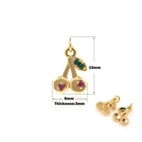 charming zircon cherry pendant fruit pendant jewelry accessories diy earring jewelry making supplies